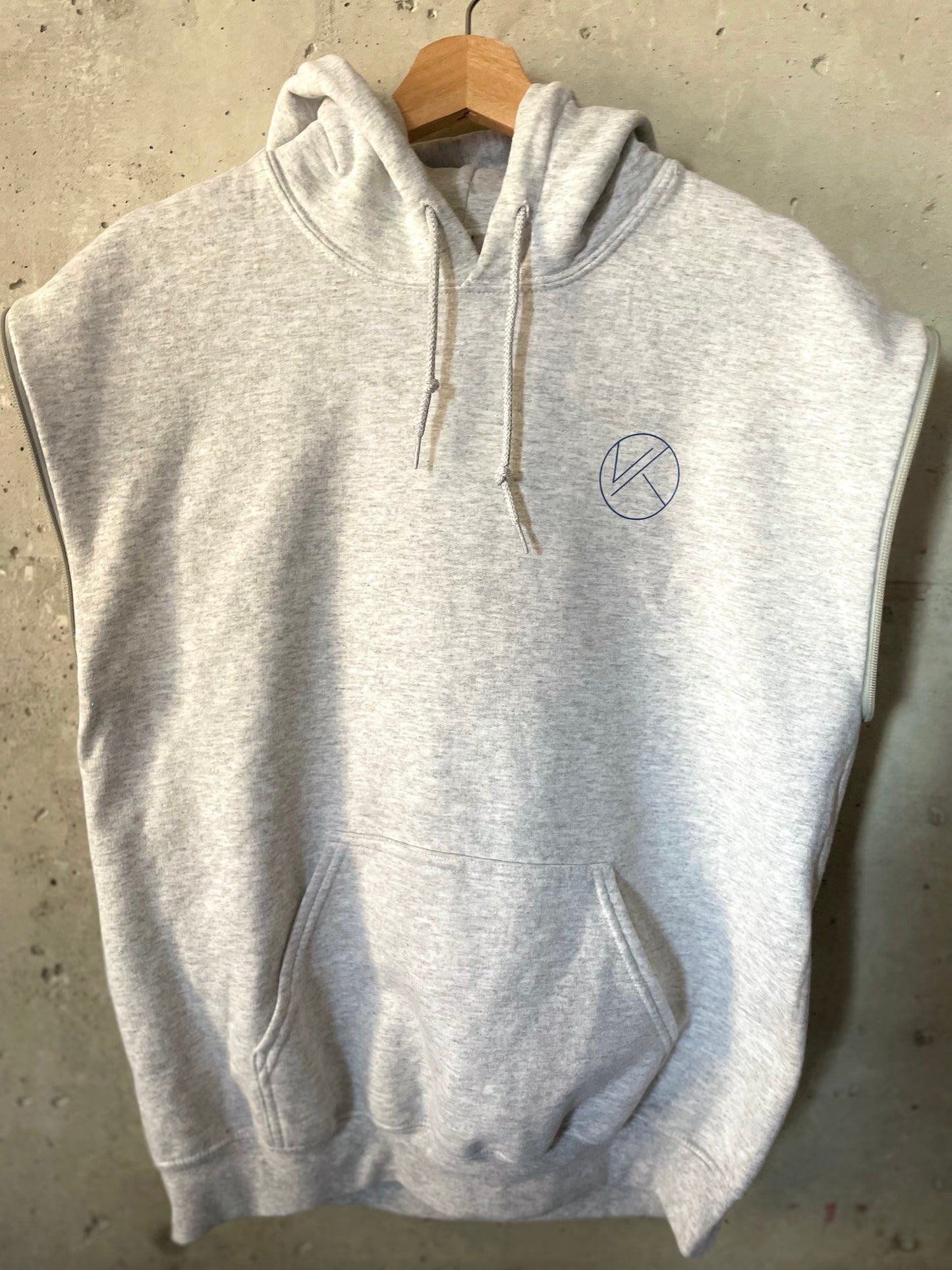 Unisex Grey & Blue Pullover Hoodie